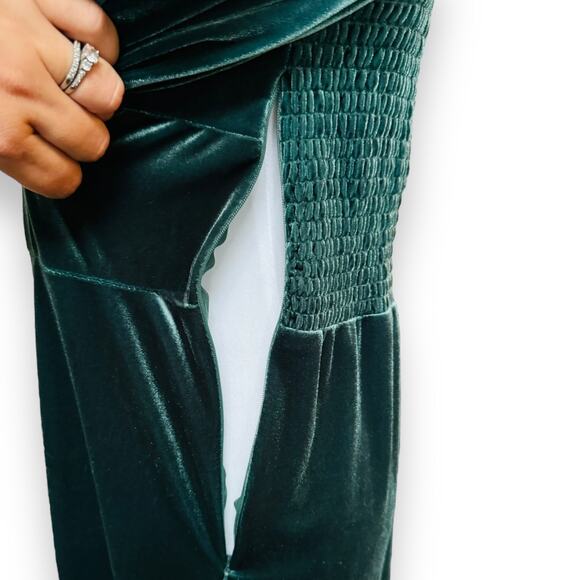 Chelsea & Violet Fall Frenzy Hunter Green Velvet Midi Dress Size Large NEW - Picture 9 of 14